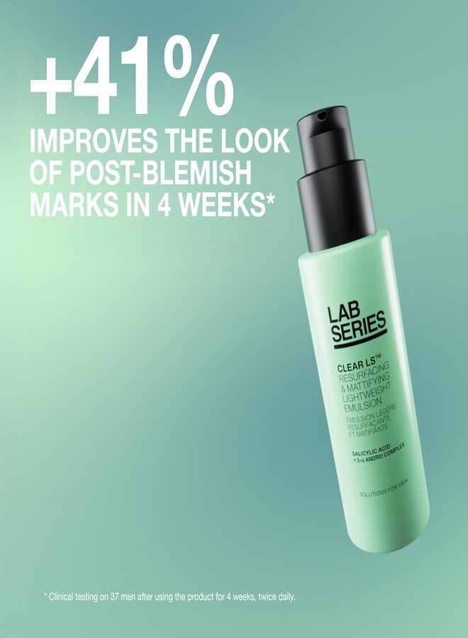 لاب سيريز مرطب لاب سيريز للرجال، كلير إل إس، خفيف الوزن، مطفئ للمعان، مع حمض الساليسيليك - مستحلب للوجه مناسب للبشرة المعرضة لحب الشباب - عناية بالبشرة للرجال - تم اختباره من قبل أطباء الجلدية، 1.7 أونصة سائلة - Image 2